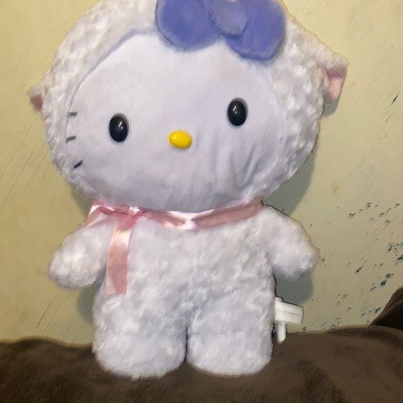 Hello Kitty standing Easter greeter Sanrio lamb costume 19” plush white with bow - Picture 5 of 9